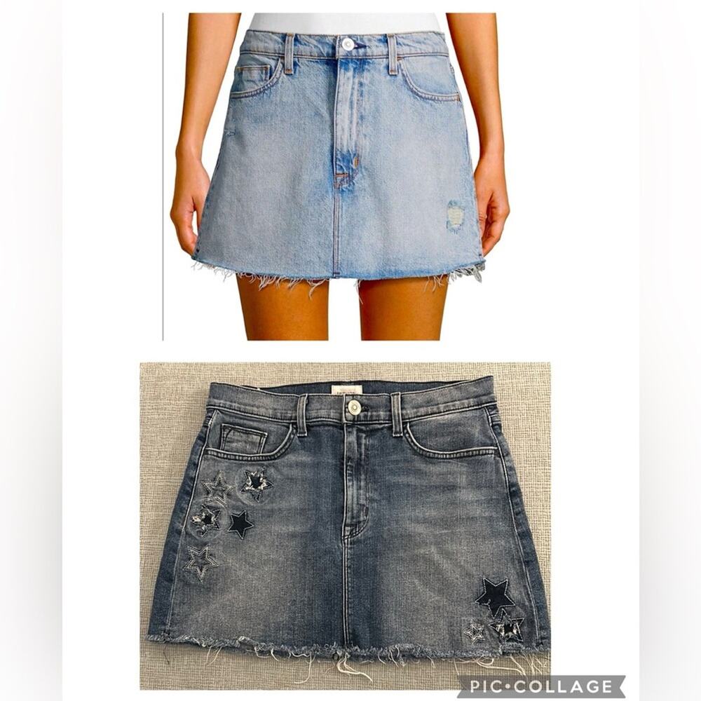 NWT Hudson Jeans Vivid star frayed hem denim mini skirt